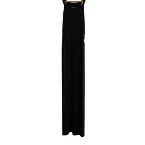 Eileen Fisher Black Sleeveless Maxi Dress Size M Empire Waist Long Racerback